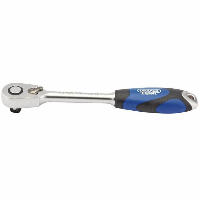 60 Tooth Micro Head Reversible Soft Grip Ratchet, 1/2" Sq. Dr.