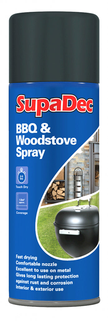SupaDec BBQ & Woodstove Spray Black 400ml