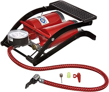 Double Cylinder Footpump With Gauge