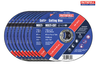 Multi-Purpose Cutting Disc 115 x 1.0 x 22.23mm (Pack 10)